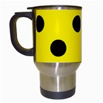 Polka Dots - Black on Canary Yellow Travel Mug (Black)