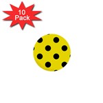 Polka Dots - Black on Canary Yellow 1  Mini Button (10 pack)