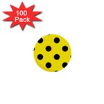 Polka Dots - Black on Canary Yellow 1  Mini Button (100 pack)