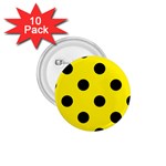 Polka Dots - Black on Canary Yellow 1.75  Button (10 pack)