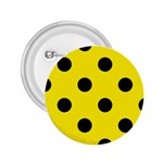 Polka Dots - Black on Canary Yellow 2.25  Button