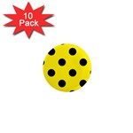 Polka Dots - Black on Canary Yellow 1  Mini Magnet (10 pack)