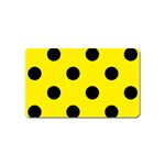 Polka Dots - Black on Canary Yellow Magnet (Name Card)