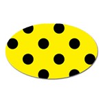 Polka Dots - Black on Canary Yellow Magnet (Oval)