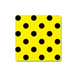 Polka Dots - Black on Canary Yellow Magnet (Square)