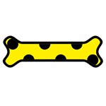 Polka Dots - Black on Canary Yellow Magnet (Dog Bone)