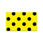 Polka Dots - Black on Canary Yellow Sticker (Rectangular)