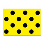 Polka Dots - Black on Canary Yellow Sticker A4 (10 pack)