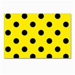 Polka Dots - Black on Canary Yellow Postcard 4  x 6 