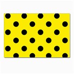 Polka Dots - Black on Canary Yellow Postcard 5  x 7 