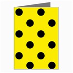 Polka Dots - Black on Canary Yellow Greeting Card