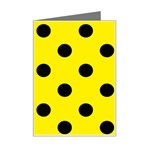 Polka Dots - Black on Canary Yellow Mini Greeting Card