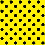 Polka Dots - Black on Canary Yellow ScrapBook Page 12  x 12 