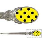 Polka Dots - Black on Canary Yellow Letter Opener