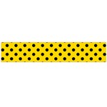 Polka Dots - Black on Gold Yellow Flano Scarf (Large)