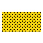 Polka Dots - Black on Gold Yellow Satin Shawl