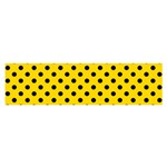 Polka Dots - Black on Gold Yellow Satin Scarf (Oblong)