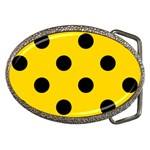 Polka Dots - Black on Gold Yellow Belt Buckle