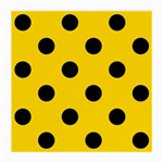 Polka Dots - Black on Gold Yellow Medium Glasses Cloth (2 Sides)