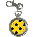 Polka Dots - Black on Gold Yellow Key Chain Watch