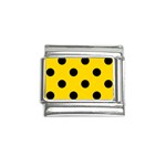 Polka Dots - Black on Gold Yellow Italian Charm (9mm)