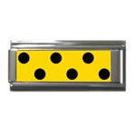 Polka Dots - Black on Gold Yellow Superlink Italian Charm (9mm)