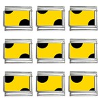 Polka Dots - Black on Gold Yellow 9mm Italian Charm (9 pack)