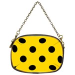 Polka Dots - Black on Gold Yellow Chain Purse (Two Sides)