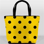 Polka Dots - Black on Gold Yellow Bucket Bag