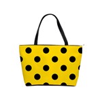 Polka Dots - Black on Gold Yellow Classic Shoulder Handbag (One Side)