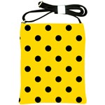 Polka Dots - Black on Gold Yellow Shoulder Sling Bag