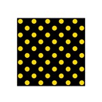 Polka Dots - Gold Yellow on Black Satin Bandana Scarf