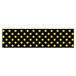 Polka Dots - Gold Yellow on Black Satin Scarf (Oblong)