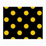 Polka Dots - Gold Yellow on Black Small Glasses Cloth (2 Sides)