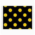 Polka Dots - Gold Yellow on Black Large Glasses Cloth