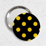 Polka Dots - Gold Yellow on Black 2.25  Handbag Mirror