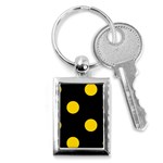 Polka Dots - Gold Yellow on Black Key Chain (Rectangle)