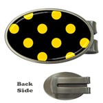 Polka Dots - Gold Yellow on Black Money Clip (Oval)