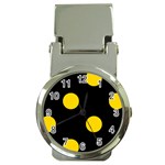 Polka Dots - Gold Yellow on Black Money Clip Watch