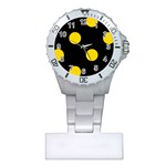 Polka Dots - Gold Yellow on Black Nurses Watch