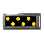 Polka Dots - Gold Yellow on Black Superlink Italian Charm (9mm)