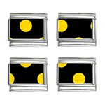 Polka Dots - Gold Yellow on Black 9mm Italian Charm (4 pack)