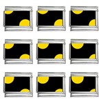 Polka Dots - Gold Yellow on Black 9mm Italian Charm (9 pack)