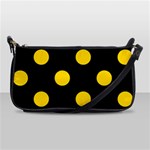 Polka Dots - Gold Yellow on Black Shoulder Clutch Bag