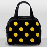 Polka Dots - Gold Yellow on Black Classic Handbag (One Side)