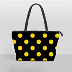 Polka Dots - Gold Yellow on Black Classic Shoulder Handbag (Two Sides)