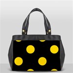 Polka Dots - Gold Yellow on Black Classic Oversize Office Handbag (Two Sides)