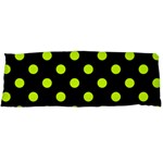 Polka Dots - Fluorescent Yellow on Black Body Pillow Case (Dakimakura) (One Side)