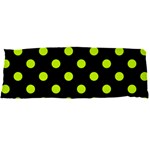 Polka Dots - Fluorescent Yellow on Black Body Pillow Case Dakimakura (Two Sides)