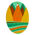 Orange and green landscape Ornament (Oval) 